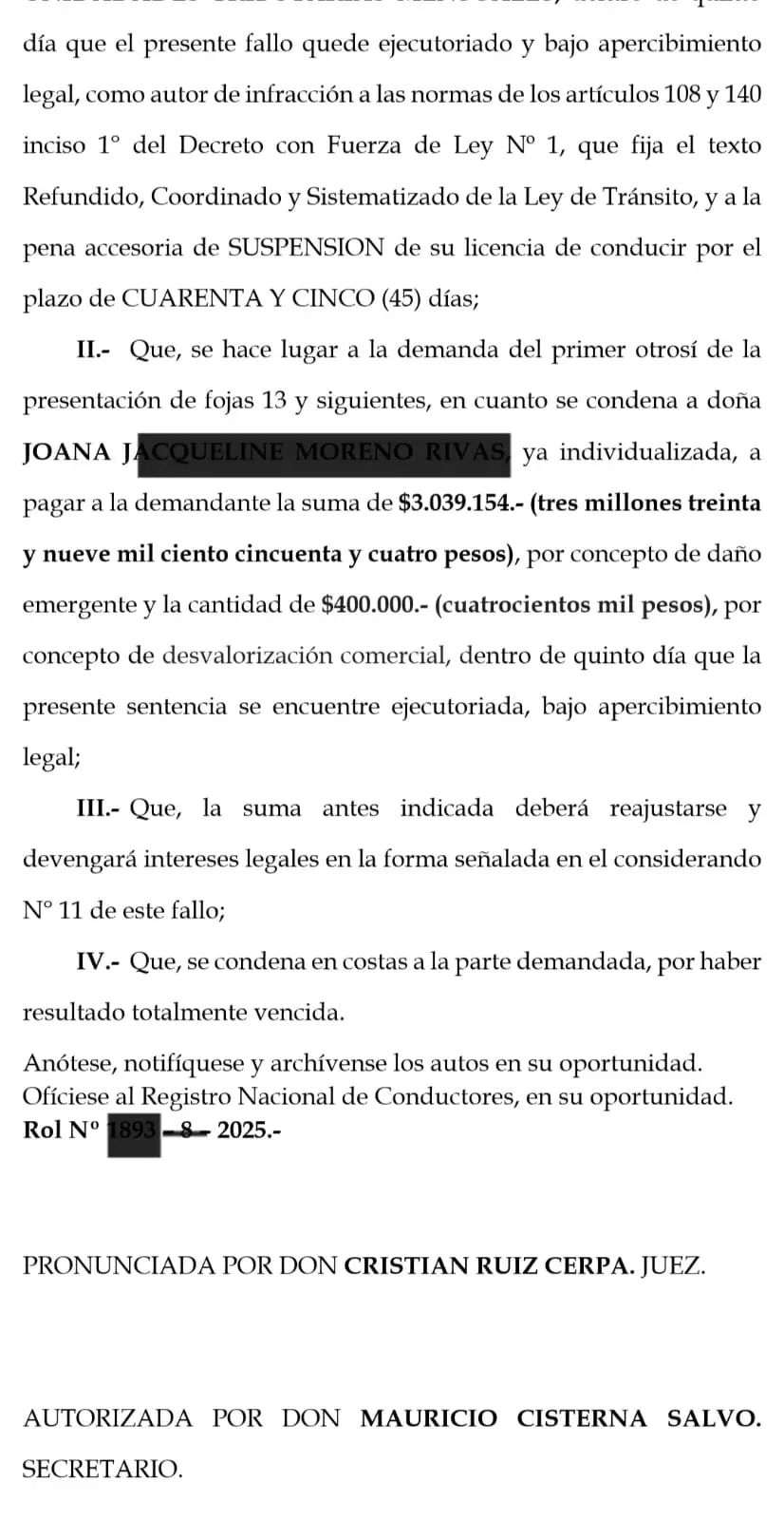Sentencia: costas judiciales incluidas en indemnización (Caso 1) – Reyes & Cía.